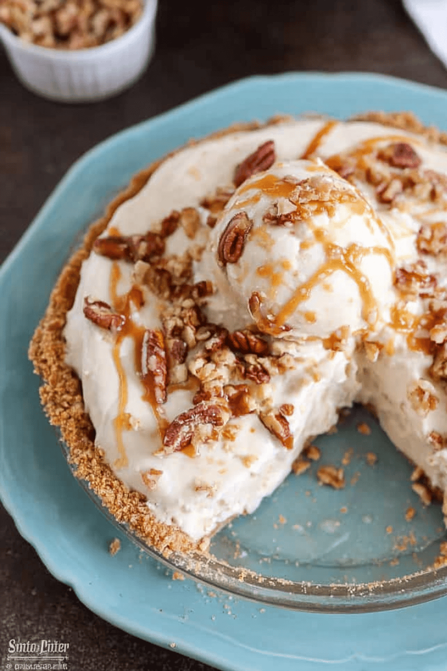 Caramel Butter Pecan Ice Cream Pie