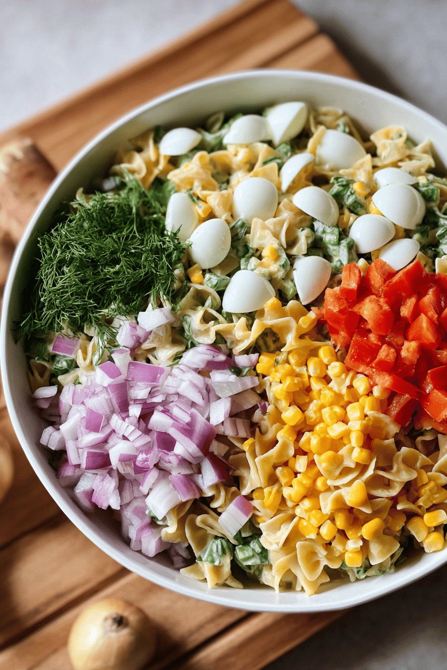 Creamy Dill Rainbow Pasta Salad