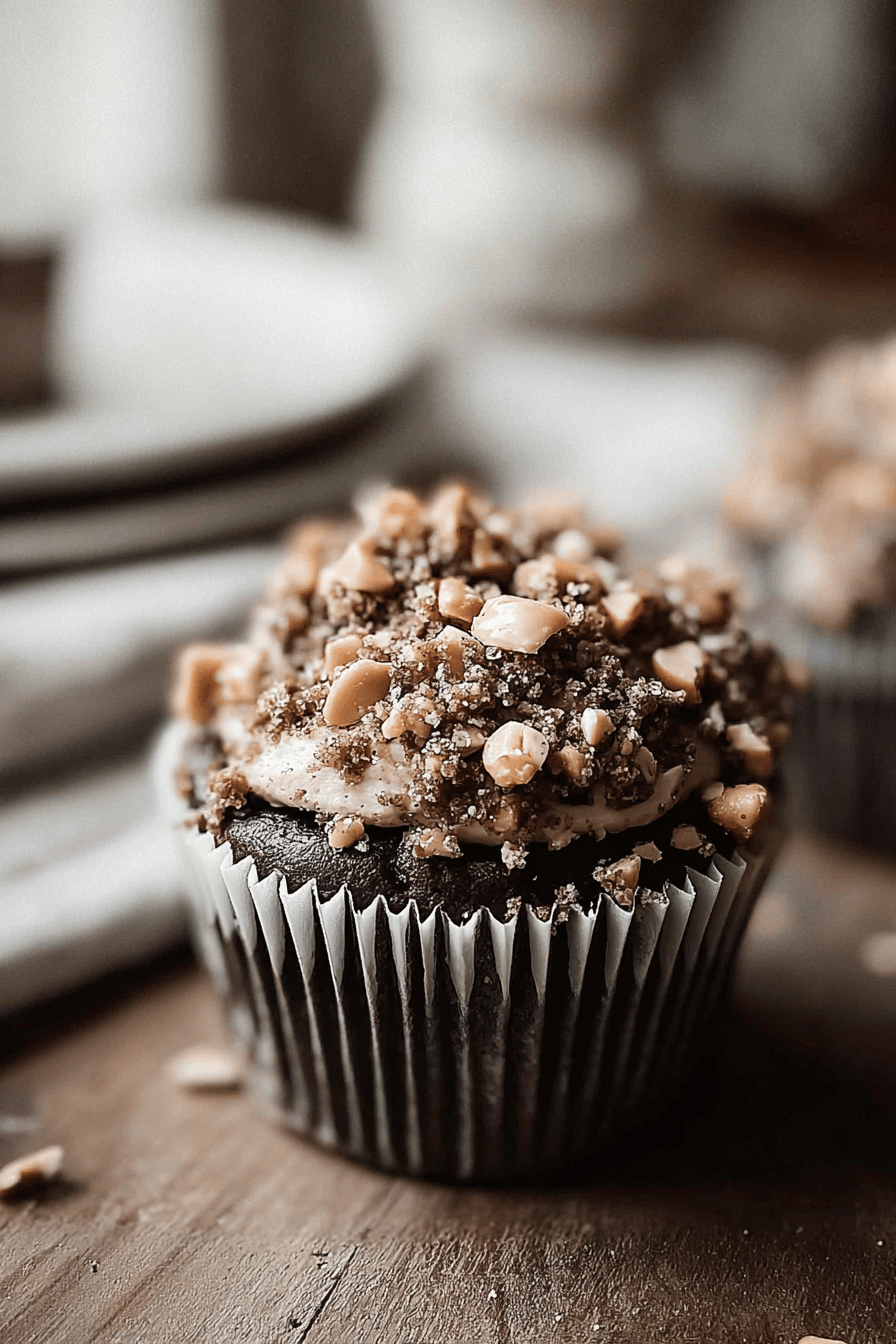 High Altitude Chocolate Toffee Crunch Cupcakes