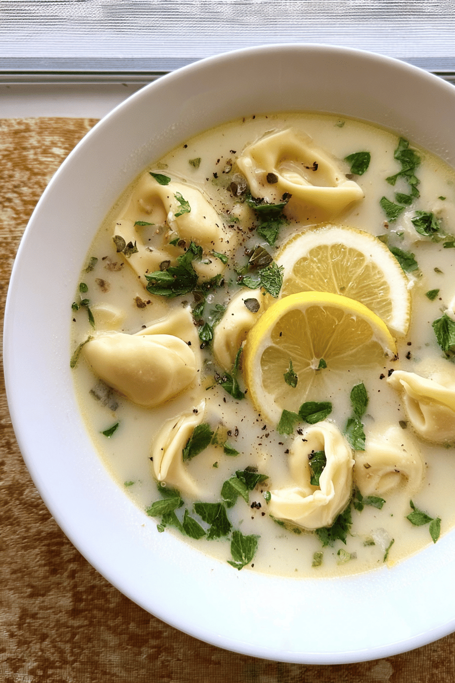 Lemon Tortellini Soup