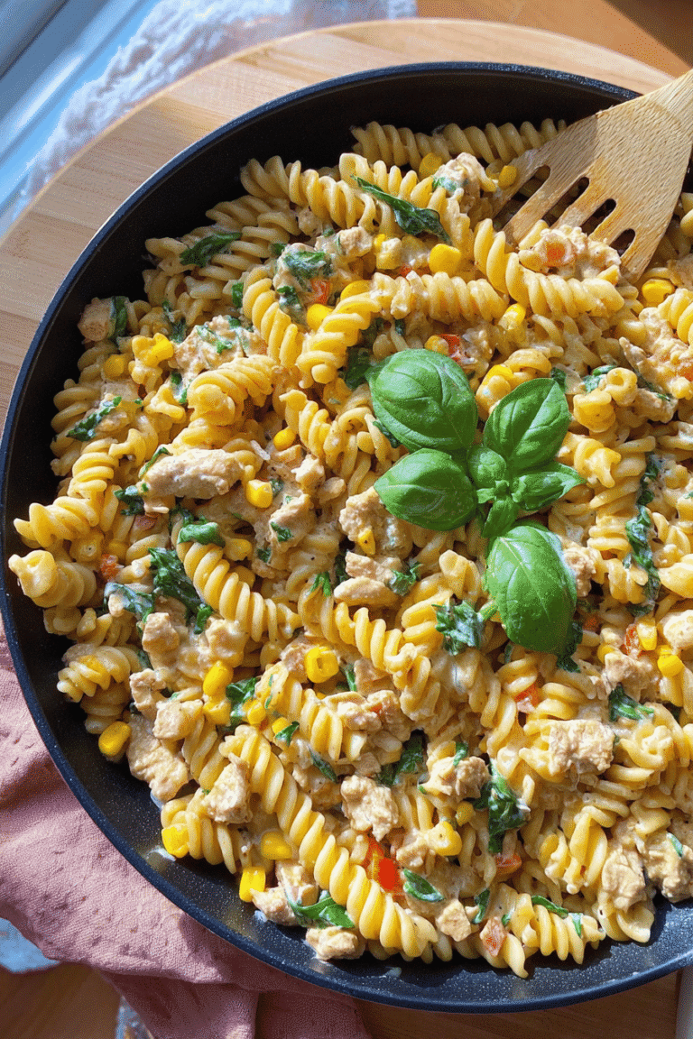 One Pot Creamy Corn Turkey Pasta Skillet 73.Png