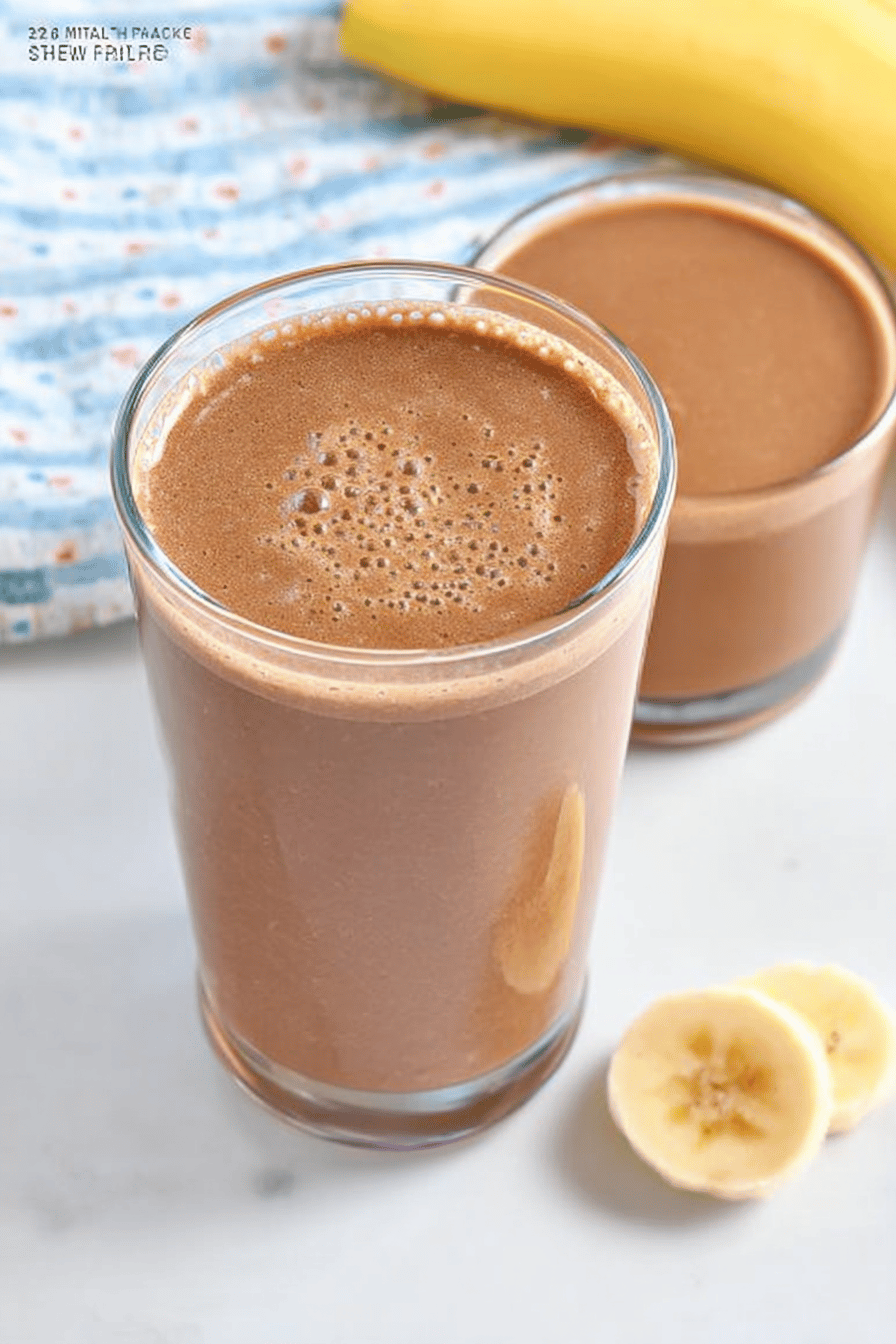 Skinny Chocolate Peanut Butter Banana Smoothie