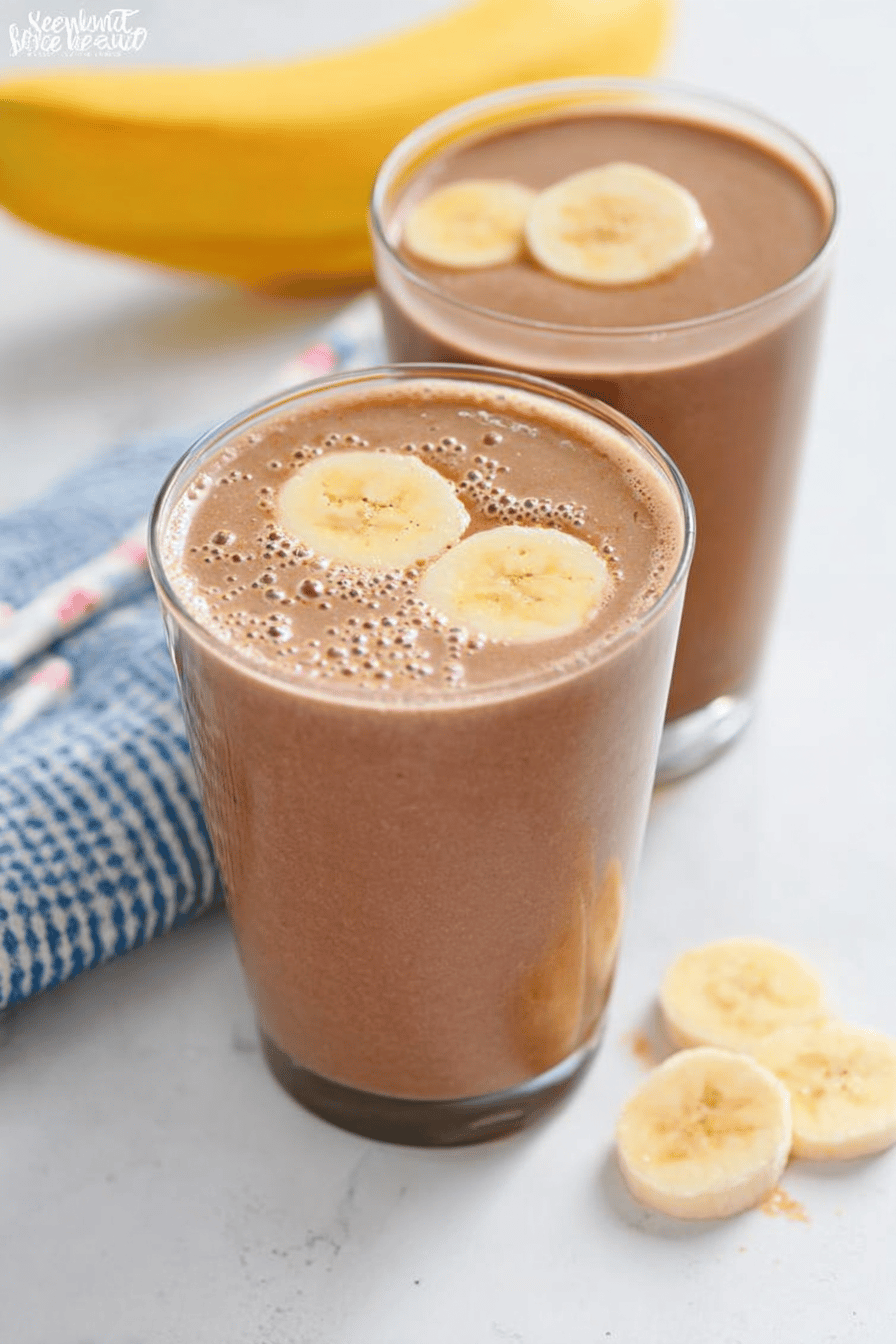 Skinny Chocolate Peanut Butter Banana Smoothie