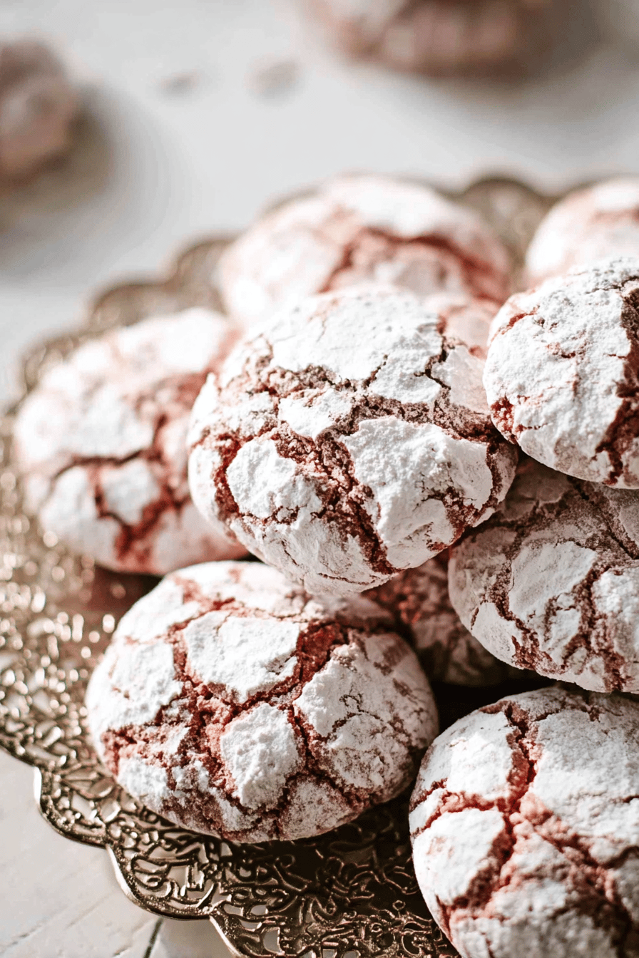 Strawberry Crinkle Cookies