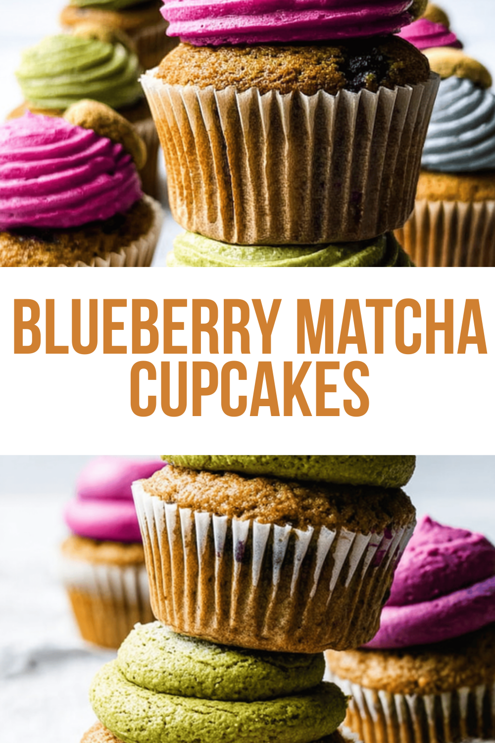 Blueberry Matcha Cupcakes