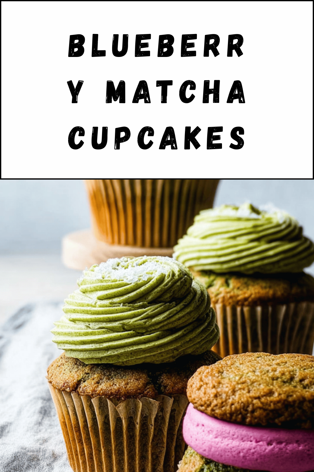 Blueberry Matcha Cupcakes