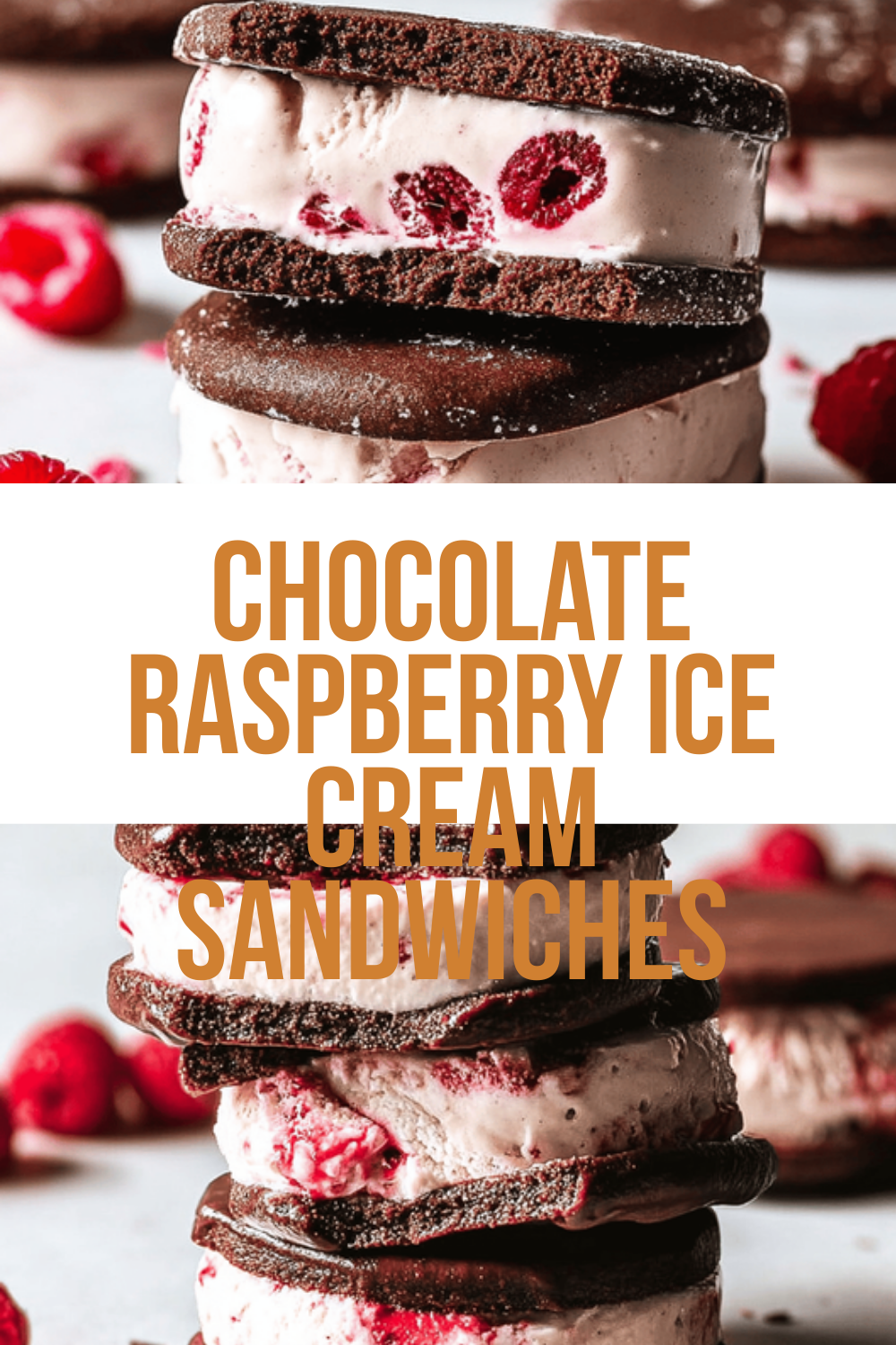 Chocolate Raspberry Ice Cream Sandwiches
