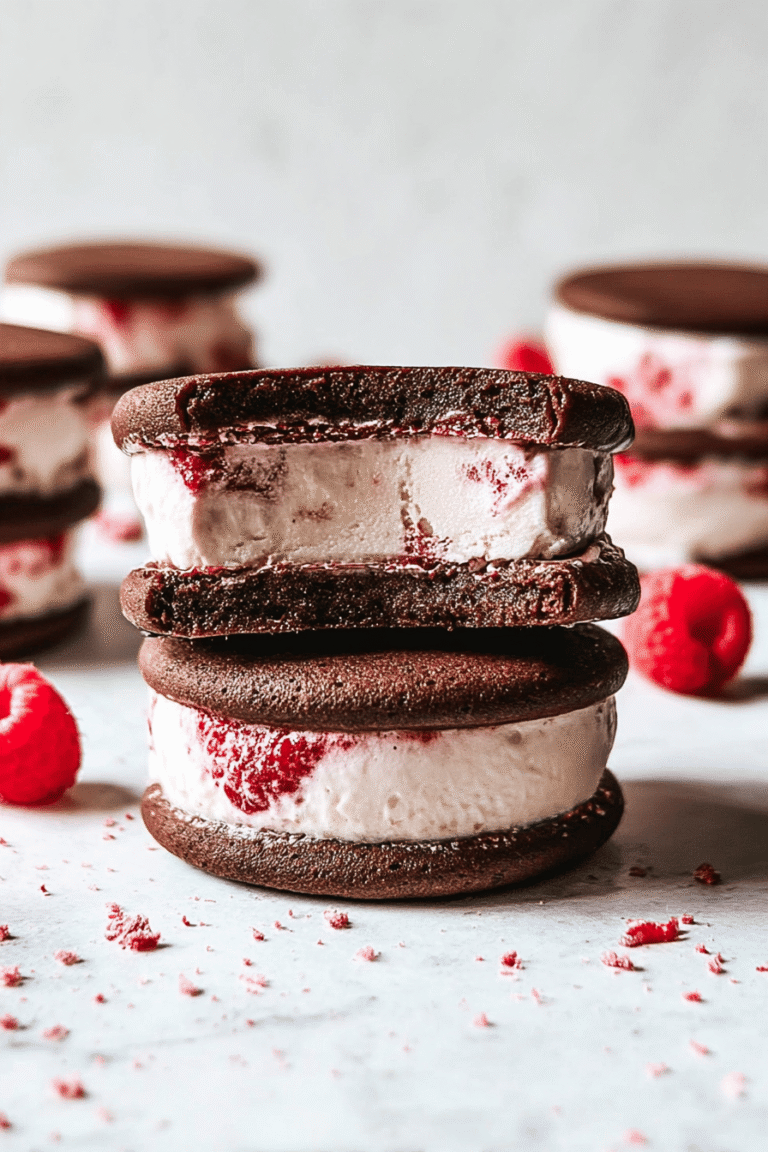 Chocolate Raspberry Ice Cream Sandwiches 95.Png