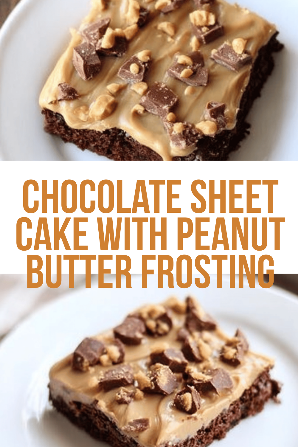 Chocolate Sheet Cake With Peanut Butter Frosting