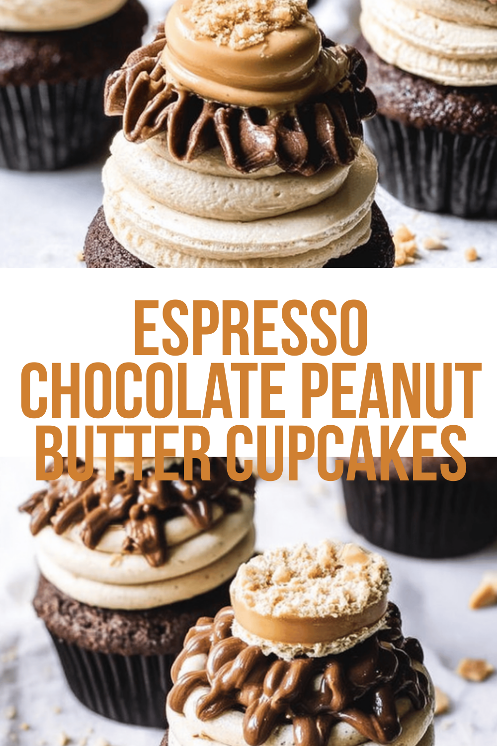 Espresso Chocolate Peanut Butter Cupcakes