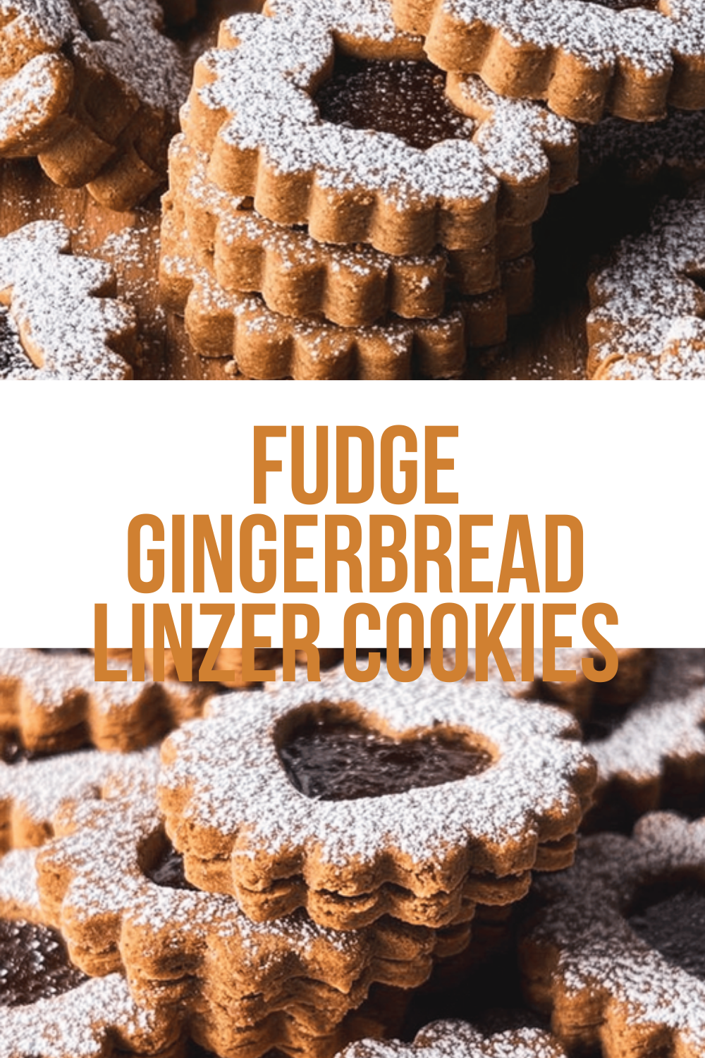 Fudge Gingerbread Linzer Cookies