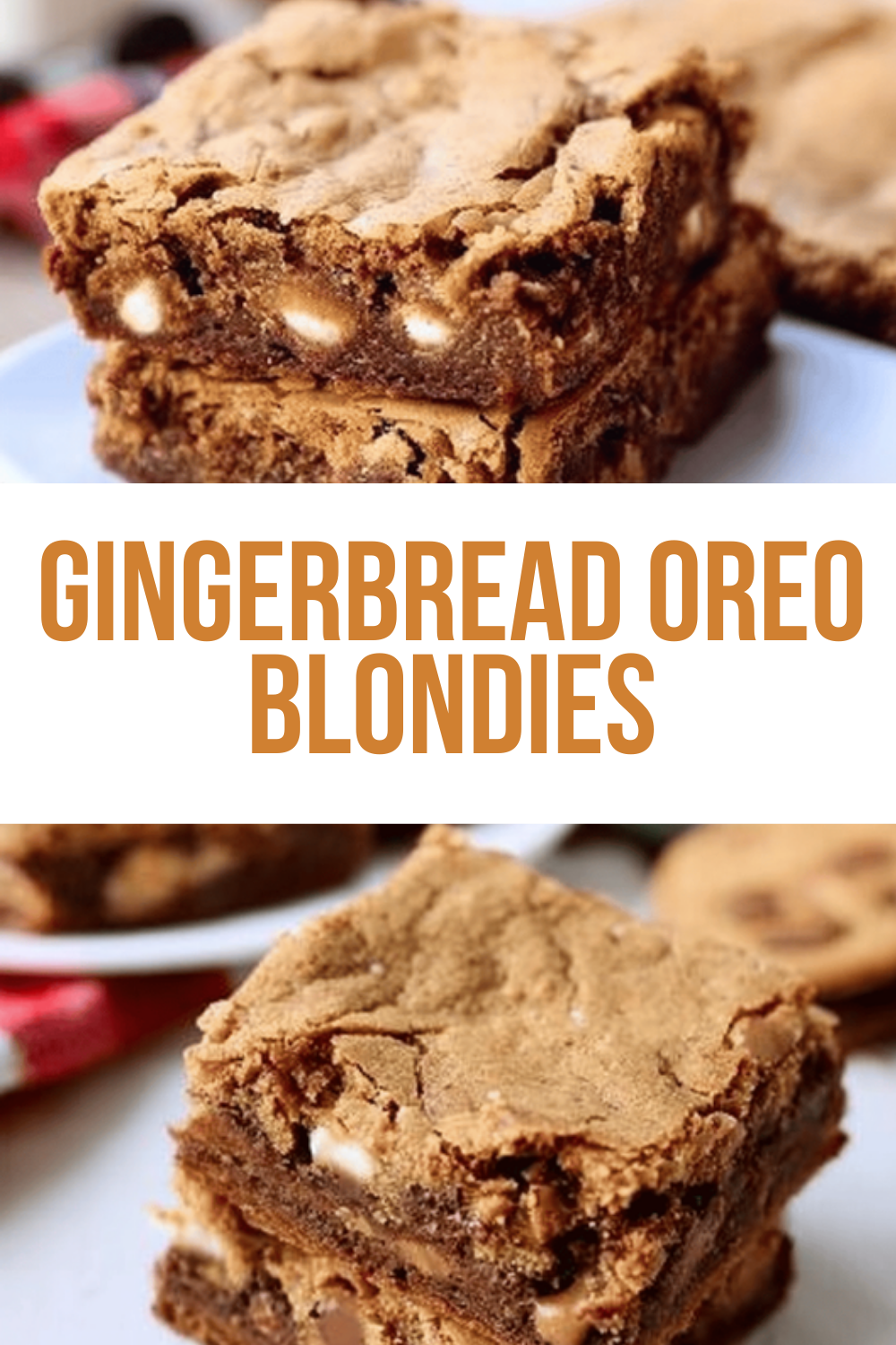 Gingerbread Oreo Blondies