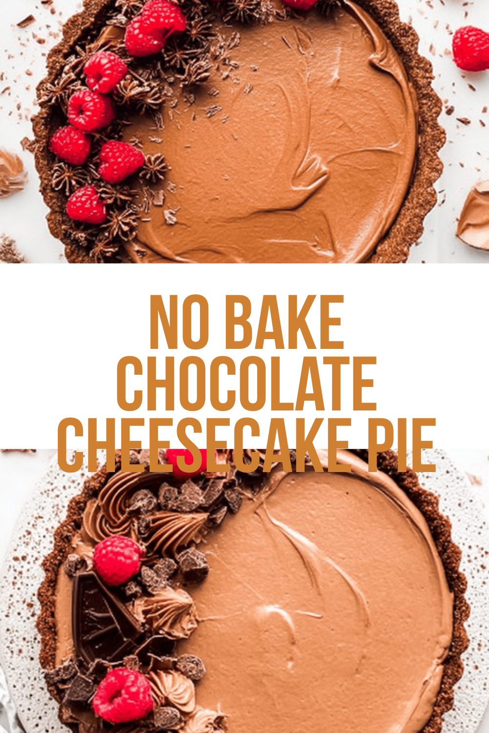 No Bake Chocolate Cheesecake Pie