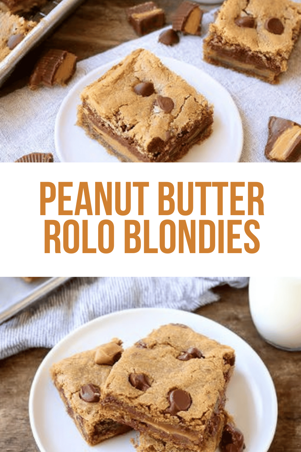 Peanut Butter Rolo Blondies