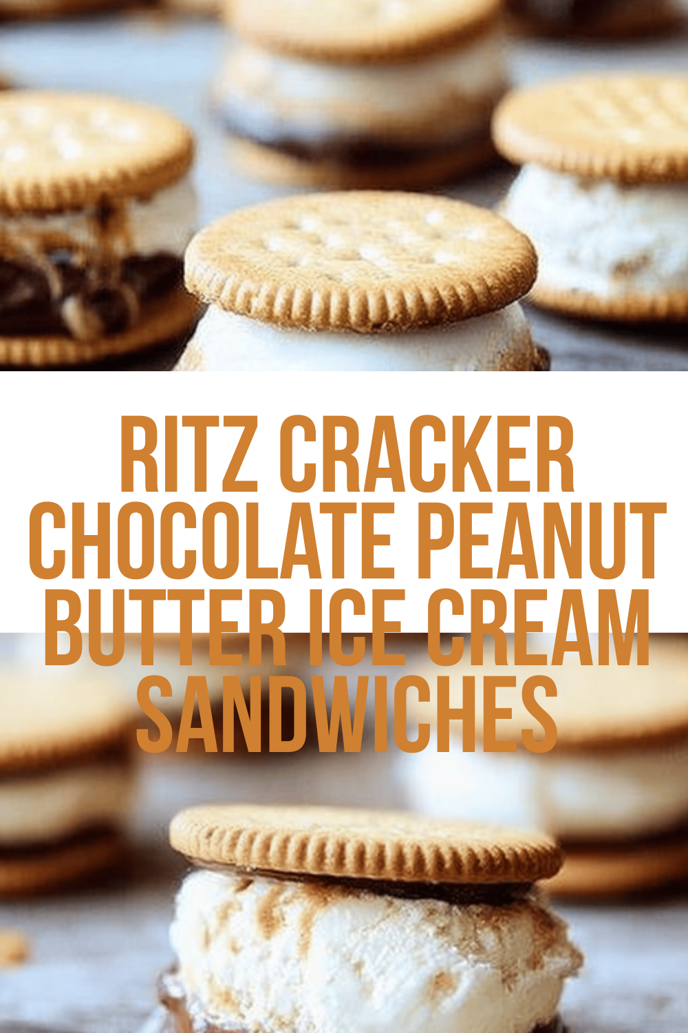 Ritz Cracker Chocolate Peanut Butter Ice Cream Sandwiches