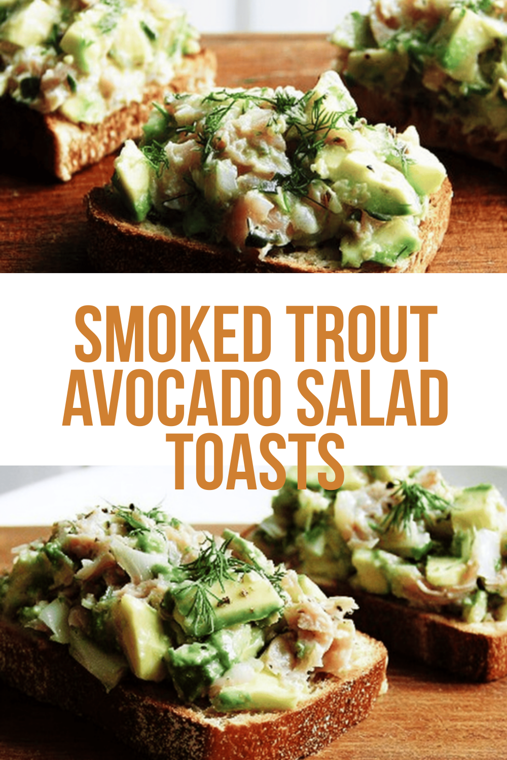 Smoked Trout Avocado Salad Toasts