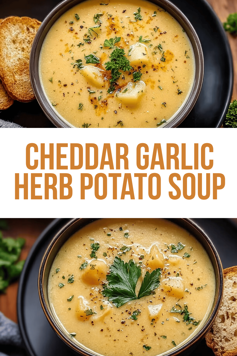 Cheddar Garlic Herb Potato Soup