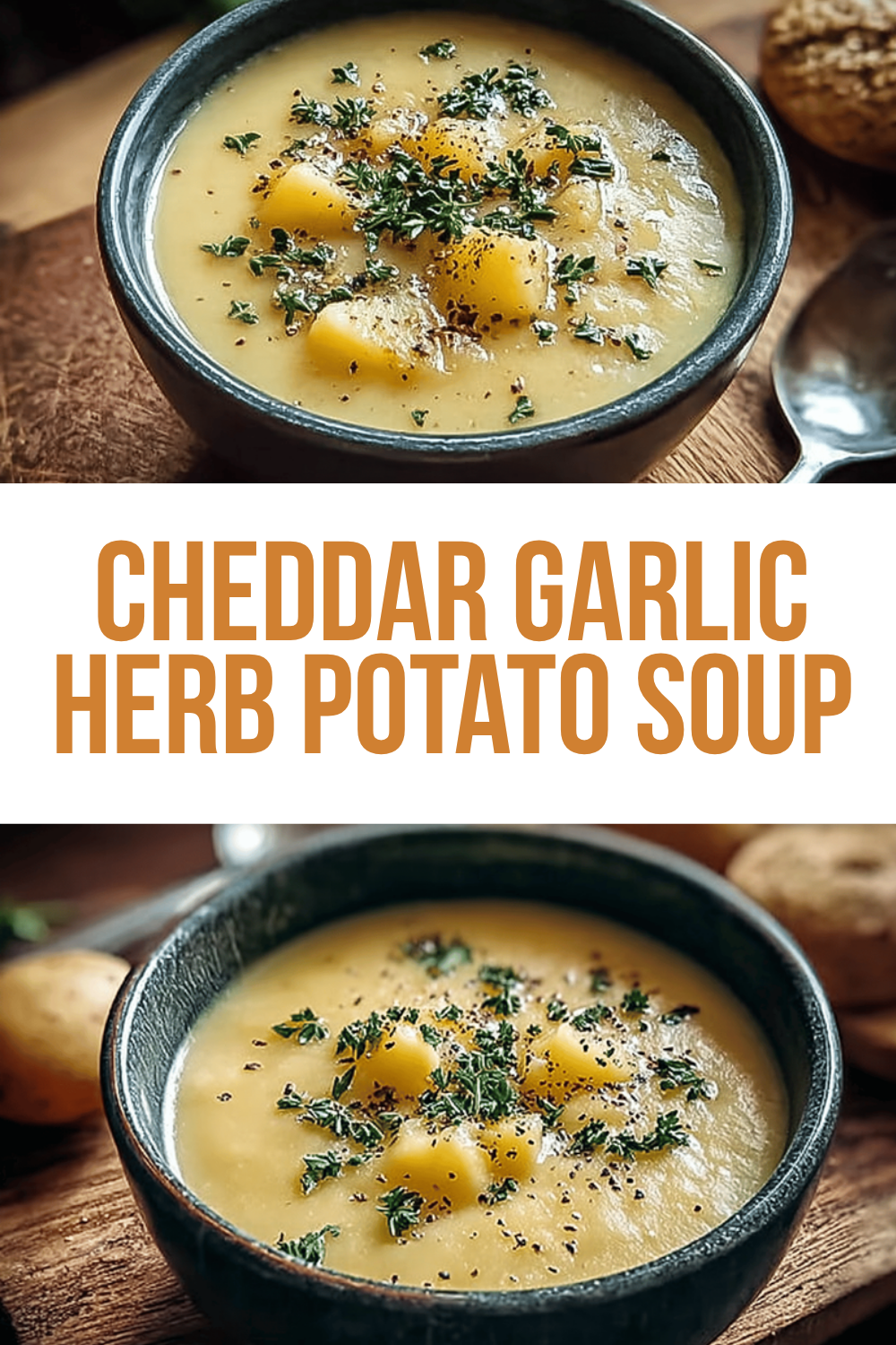 Cheddar Garlic Herb Potato Soup