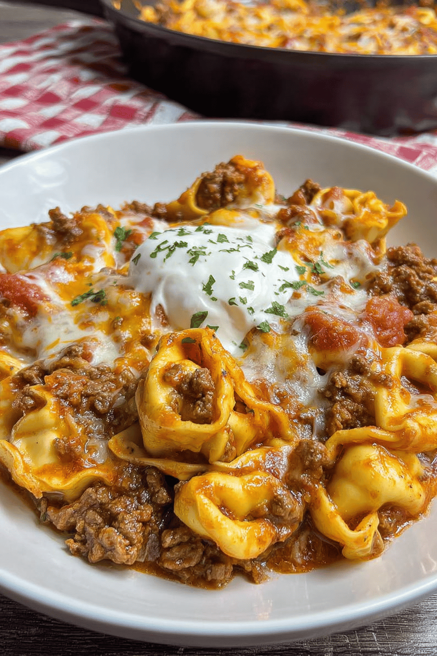 Cheesy Beef Enchilada Tortellini