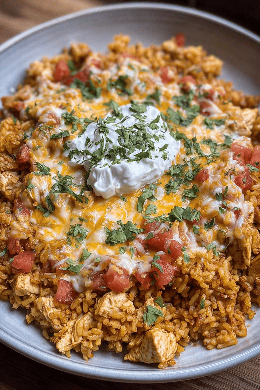 Cheesy Chicken Taco Rice