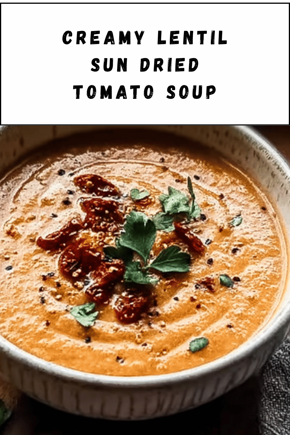 Creamy Lentil Sun Dried Tomato Soup