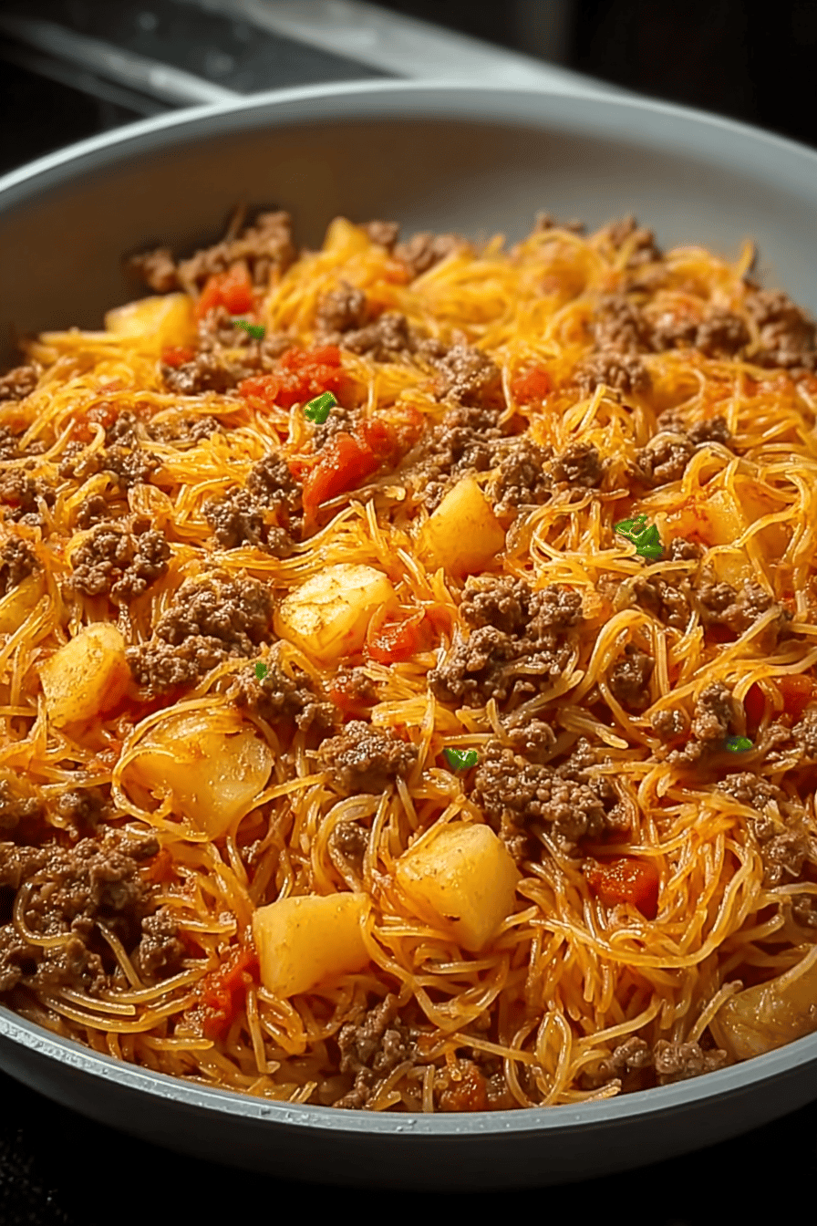 Fideo Potatoes Ground Beef