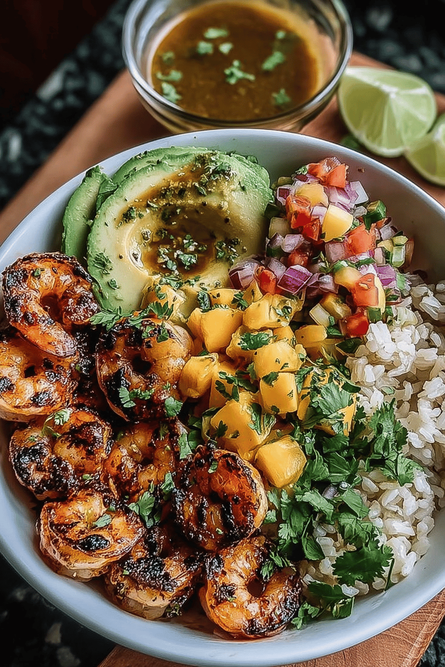 Mediterranean Shrimp Avocado Bowls