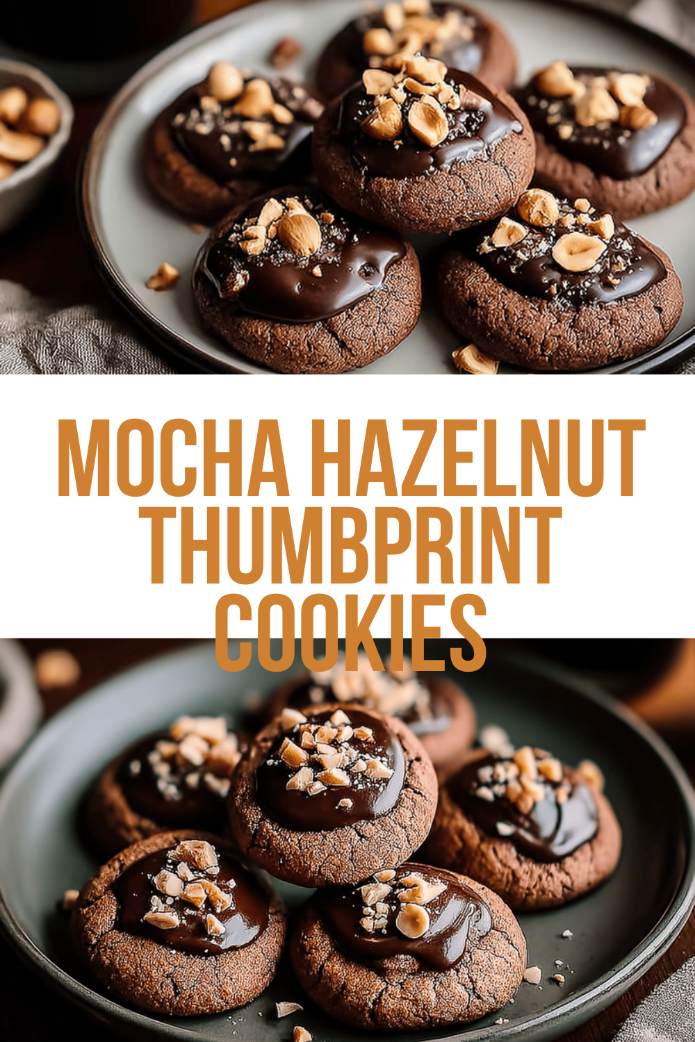 Mocha Hazelnut Thumbprint Cookies