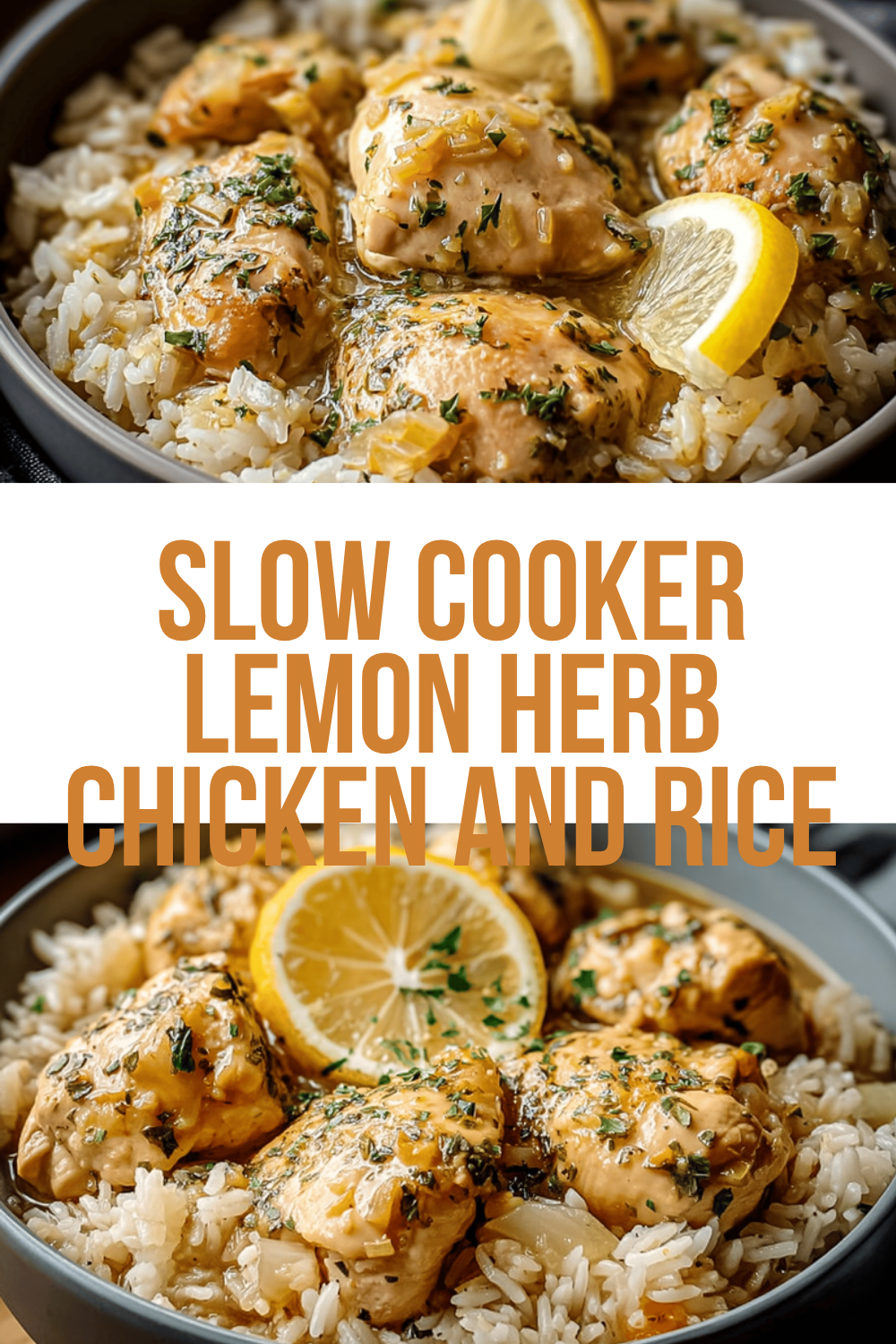 Slow Cooker Lemon Herb Chicken And Rice