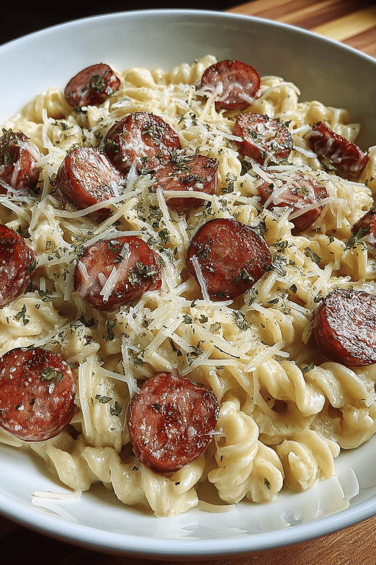 Smoked Sausage Alfredo Pasta 10.Png