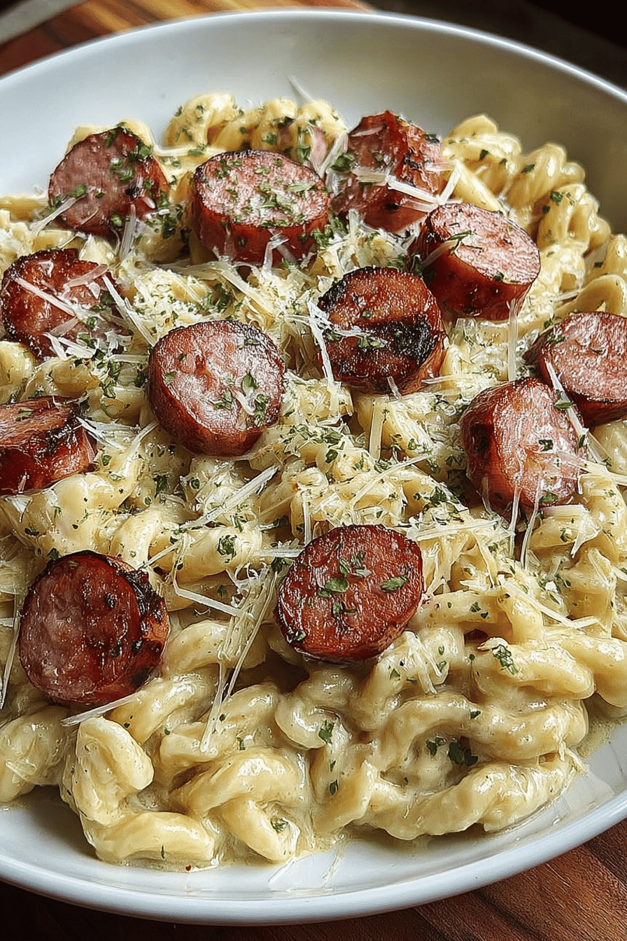 Smoked Sausage Alfredo Pasta