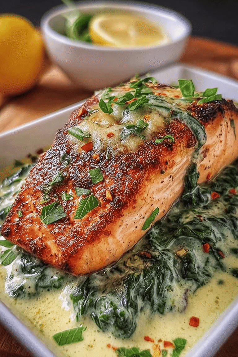 Baked Salmon Creamy Spinach 94.Png