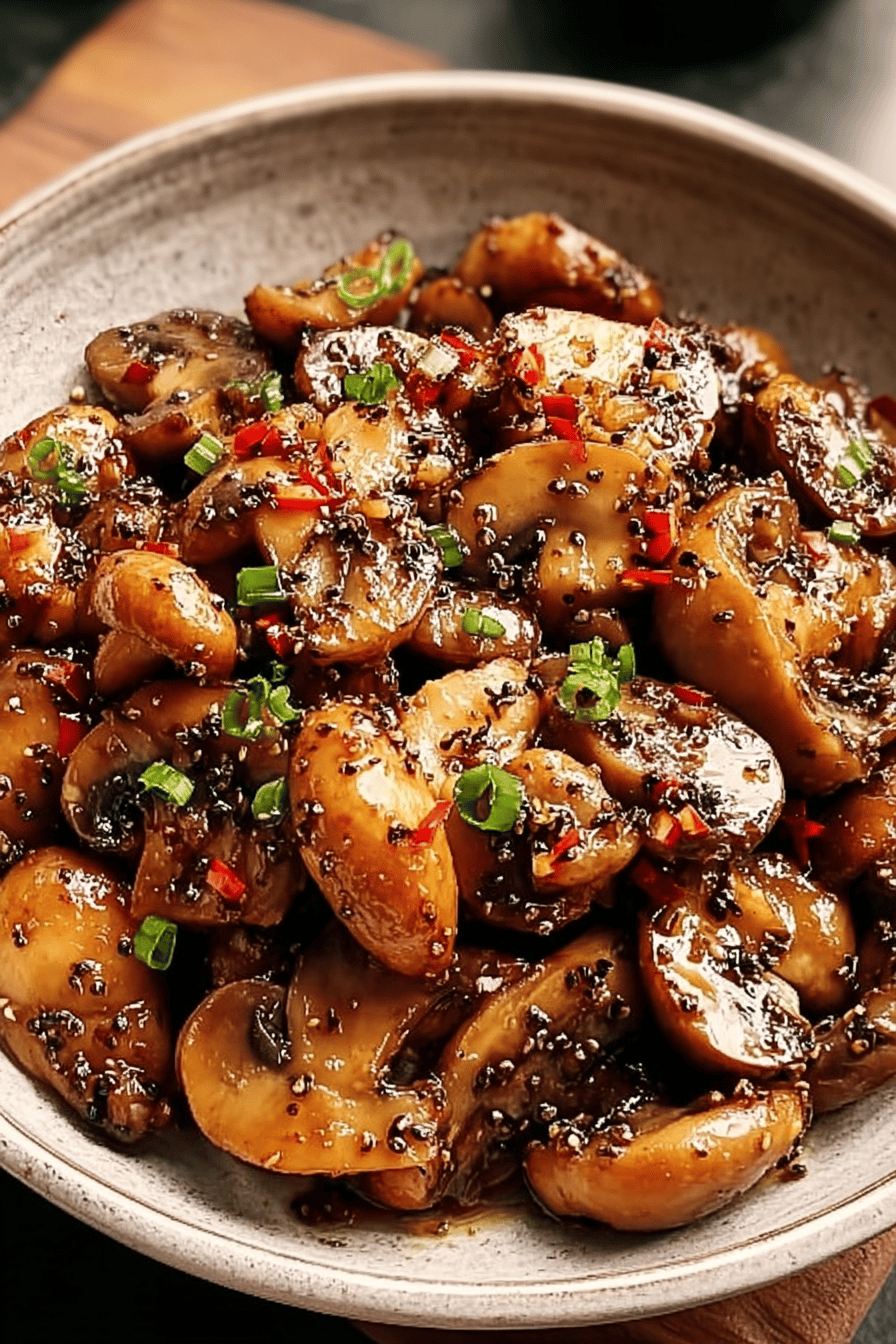 Black Pepper Chicken Mushrooms