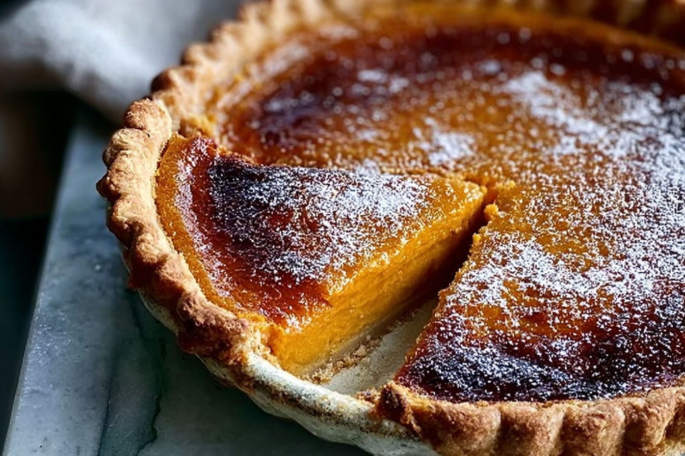 Bruleed Bourbon Maple Pumpkin Pie