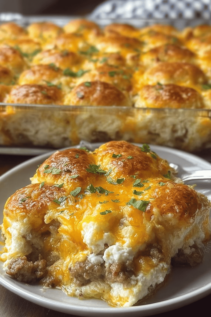 Cheesy Sausage Biscuit Bake