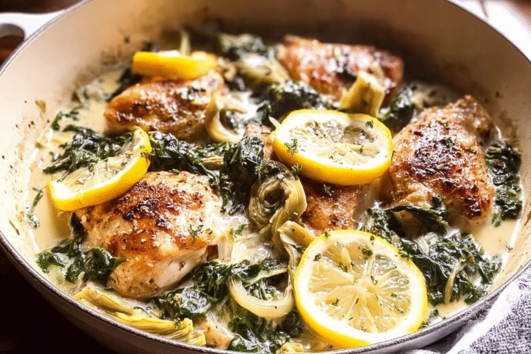 Chicken With Lemon Butter Spinach And Artichokes 100.Png