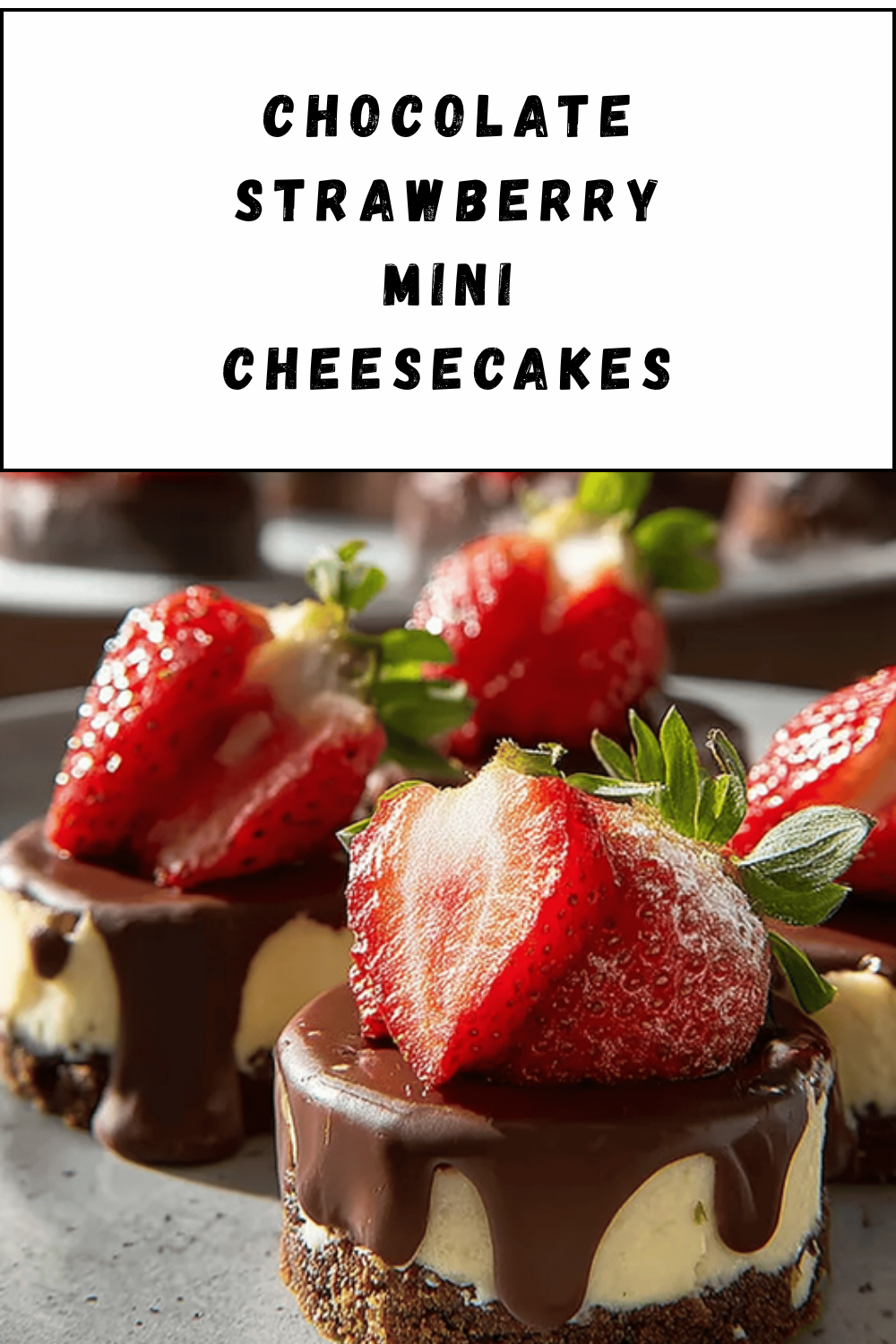 Chocolate Strawberry Mini Cheesecakes