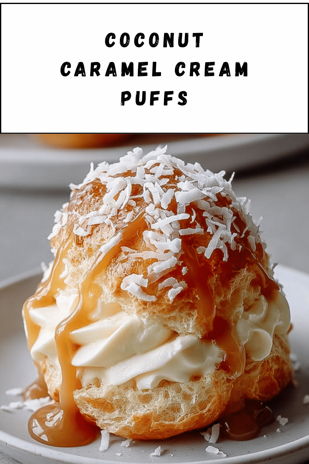 Coconut Caramel Cream Puffs