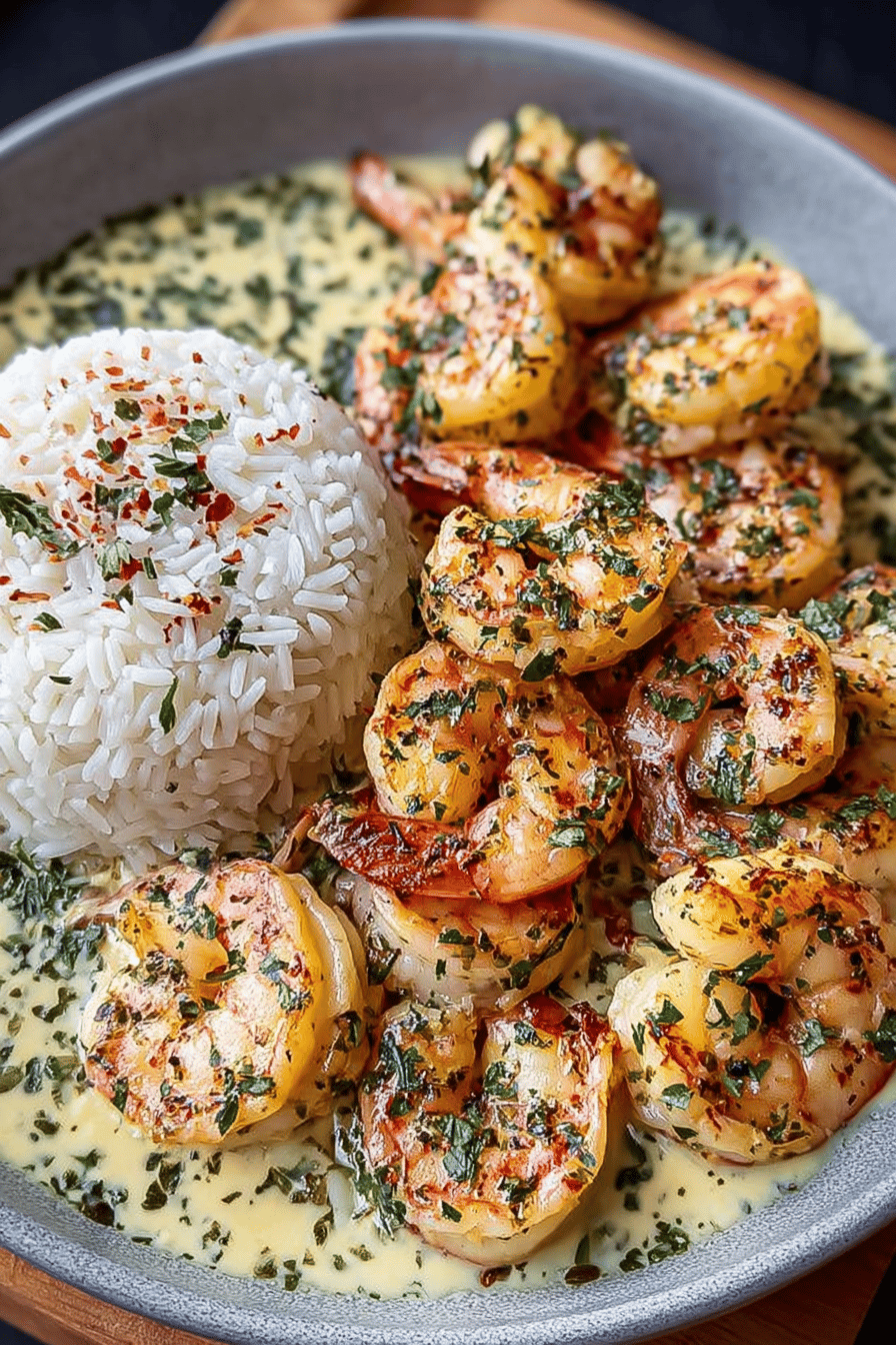 Creamy Garlic Butter Shrimp Bowl