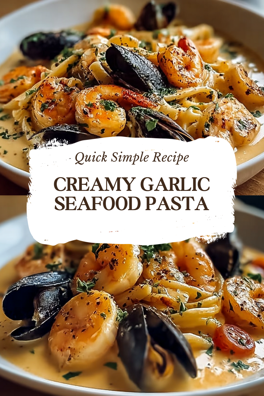 Creamy Garlic Seafood Pasta