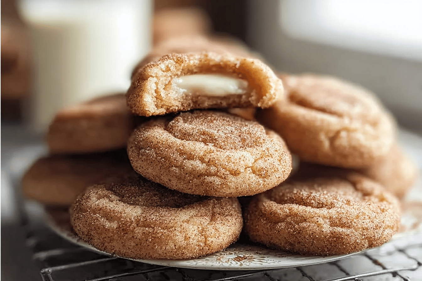 Eggnog Snickerdoodle Thumbprint Cookies