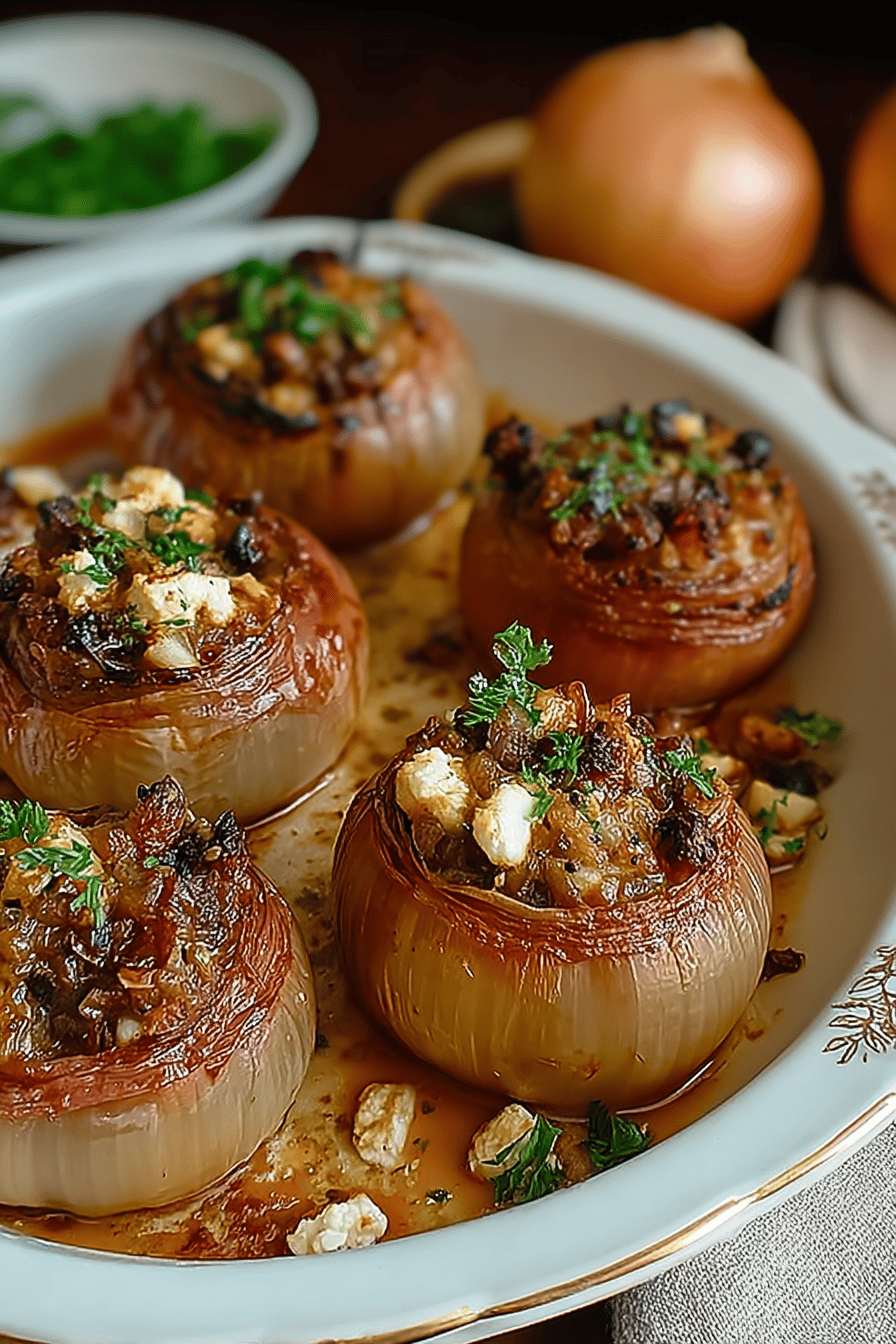 Greek Stuffed Onions