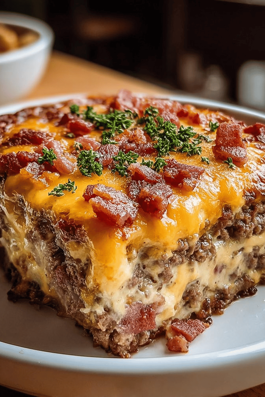 Low Carb Bacon Cheeseburger Casserole