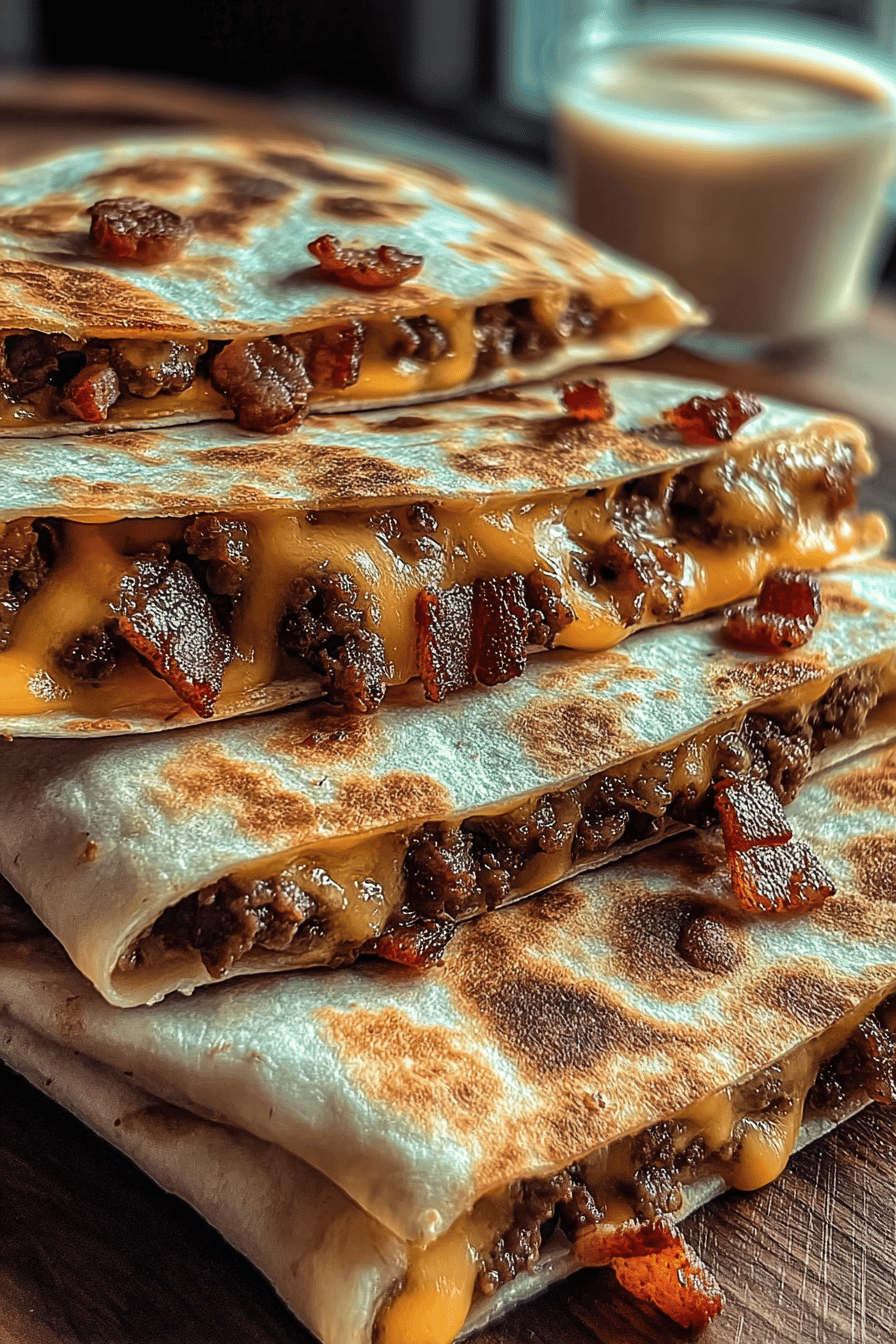Maple Bacon Cheeseburger Quesadillas
