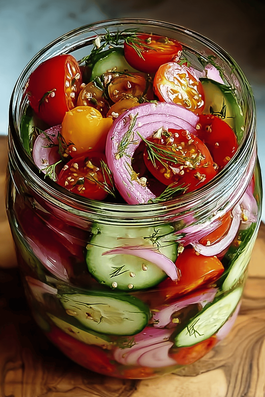Pickled Tomato Cucumber Onion