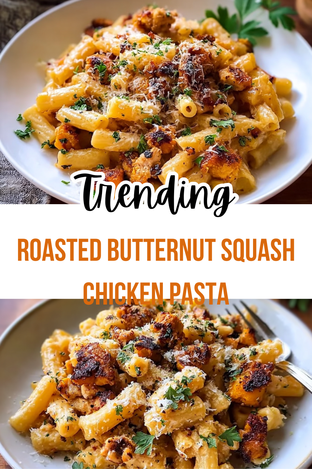 Roasted Butternut Squash Chicken Pasta