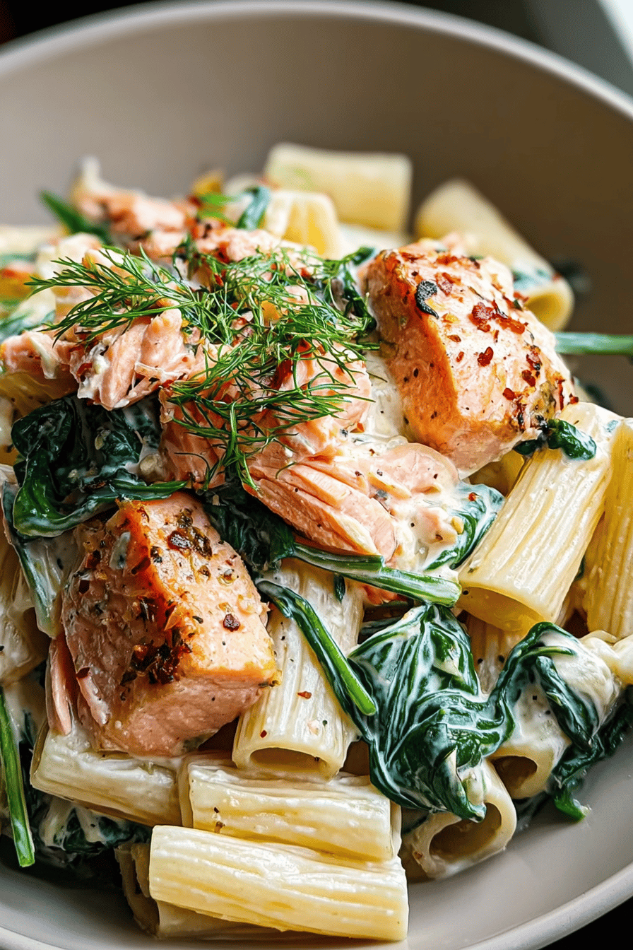 Salmon Spinach Pasta