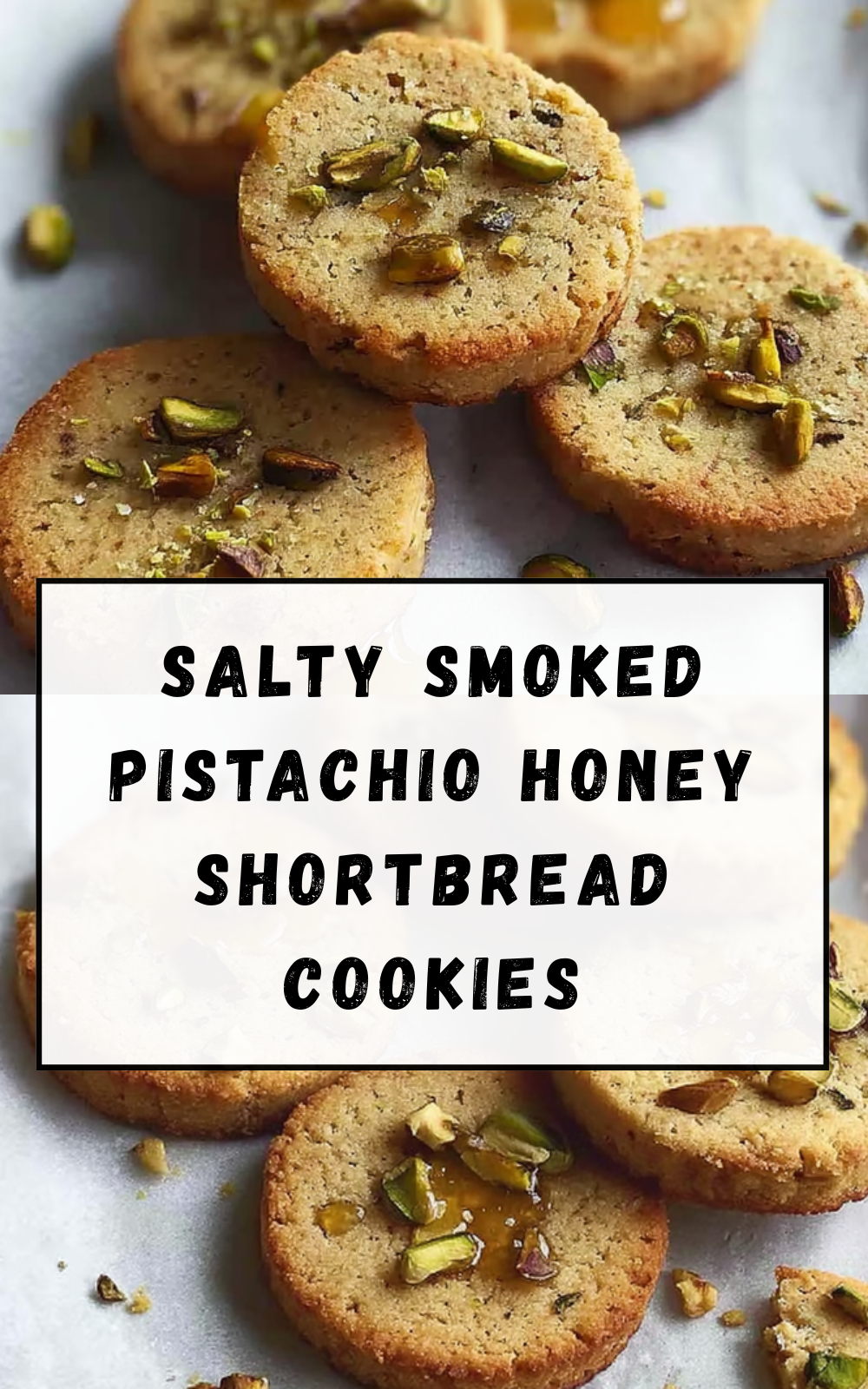 Salty Smoked Pistachio Honey Shortbread Cookies