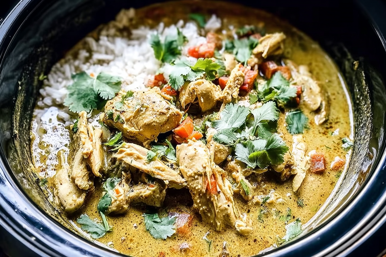 Slow Cooked Coconut Curry Chicken Recipe With Creamy Spices