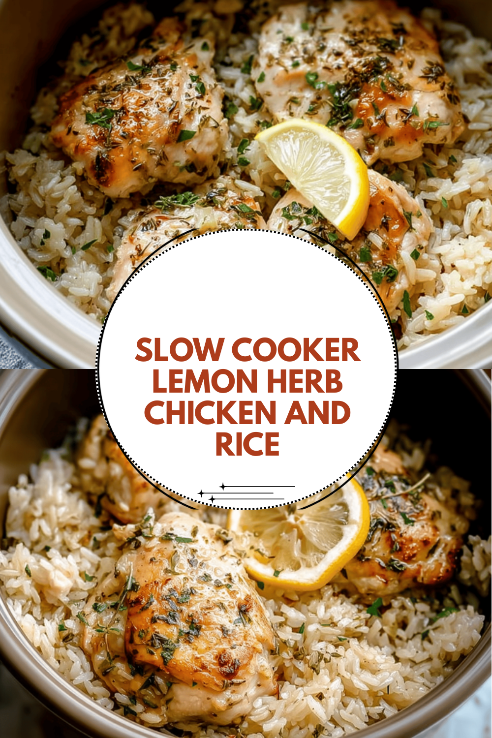 Slow Cooker Lemon Herb Chicken And Rice